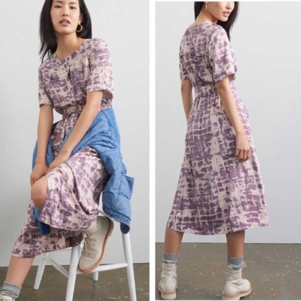 Purple Patterned Women's Dress
